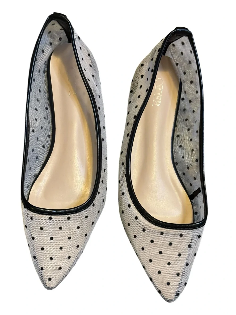 Cider Sheer Mesh Polka Dot Pointed Toe Ballet Flats Size 39